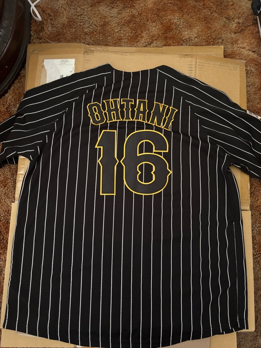 Japan Pinstripe Baseball Shirt - Black - Picture 2 of 3